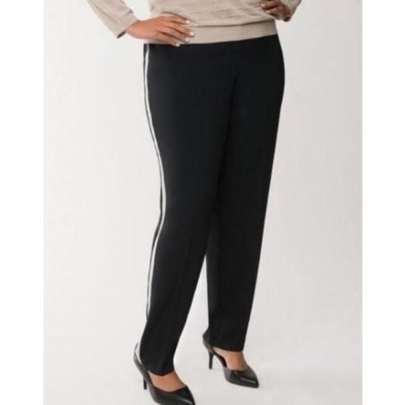 Lane Bryant Tuxedo Stripe Crepe Pant Black 22/24 - Picture 2 of 3